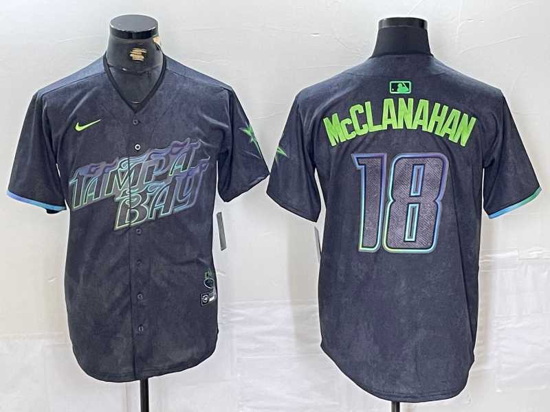 Men%27s Tampa Bay Rays #18 Shane McClanahan Charcoal 2024 City Connect Limited Stitched Jersey->tampa bay rays->MLB Jersey